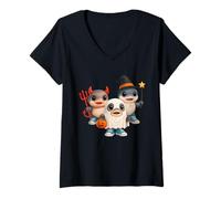 Donna Italian Brainrot Halloween 2025 Costume Carino Squalo Bambini AI Maglietta con Collo a V