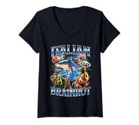 Donna Italiano BRAINROT Divertente Italiano Brainrot Meme Maglietta con Collo a V