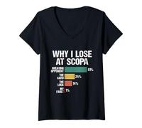Donna Italiano Game Lover Scopa Cards Player Why I Lose Scopa Maglietta con Collo a V
