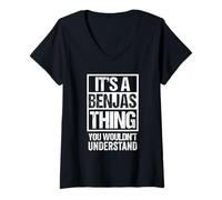 Donna It's A Benjas Thing You Wouldn't Understand First Name Maglietta con Collo a V