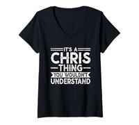 Donna It's A CHRIS Thing You Wouldn't Understand Family Name Maglietta con Collo a V