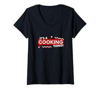 Donna It's a Cooking Thing Chef Costume Restaurant Line Cook Chefs Maglietta con Collo a V