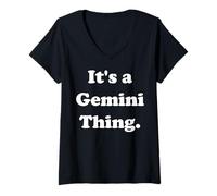 Donna It's A Gemini Thing Zodiac Sign Maglietta con Collo a V