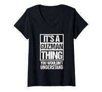 Donna It's A Guzman Thing You Wouldn't Understand Family Name Maglietta con Collo a V