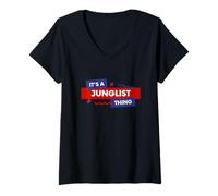 Donna It's a Junglist Thing Drum And Bass Dance Music Junglists Maglietta con Collo a V