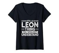 Donna It's A Leon Thing You Wouldn't Understand Family Name Maglietta con Collo a V
