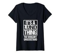 Donna It's A Lund Thing You Wouldn't Understand Surname Name Maglietta con Collo a V