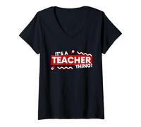 Donna It's a Teacher Thing K-12 Classroom Educator English Faculty Maglietta con Collo a V