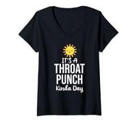 Donna Its a Throat Punch Kinda Day Funny Farewell Coworker Leaving Maglietta con Collo a V