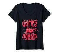Donna It's all Fun And Games Until The Bobbin Runs out Maglietta con Collo a V