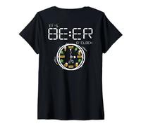 Donna It's Always Beer O'clock Beer Time ART SUL RETRO Maglietta con Collo a V