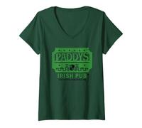 Donna It's Always Sunny Paddy's Pub Vintage Sign St. Patrick's Day Maglietta con Collo a V