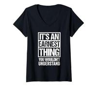 Donna It's An Earnest Thing You Wouldn't Understand - First Name Maglietta con Collo a V