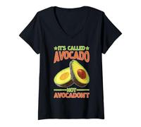 Donna It's Called Avocado Not Avocadon't Motivazione del frutto Maglietta con Collo a V