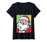 Donna It's Christmas Santa Happy Xmas Padre Babbo Natale Maglietta con Collo a V