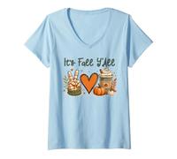 Donna Its Fall YALL Shirt Happy Fall YALL Camicia Donna Uomo Bambino Maglietta con Collo a V