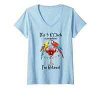 Donna Its Five Oclock Everywhere Im Retired Summer Retirement Men Maglietta con Collo a V