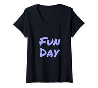 Donna It's Fun Day Man Love To Have Fun Funny Retro Fun Day Maglietta con Collo a V