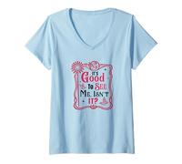 Donna It's Good To See Me, Isn't It? - Design retrò con cornice rosa Maglietta con Collo a V