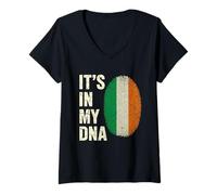Donna Its in My Dna Irish Vintage Ireland Flag Distressed Irish Maglietta con Collo a V
