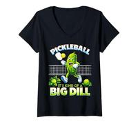 Donna It's Kind of a Big Dill Pickleball Divertente Sarcastico Detto Maglietta con Collo a V