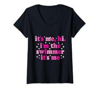 Donna It's Me Hi I'm The Swimmer It's Me Beach Summer Vacation Maglietta con Collo a V