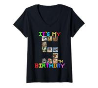 Donna It's My 5th Birthday Funny Italian Brainrot Meme Ragazzi Ragazze Maglietta con Collo a V