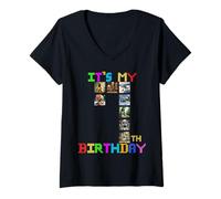 Donna It's My 7th Birthday Funny Italian Brainrot Meme Ragazzi Ragazze Maglietta con Collo a V