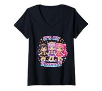 Donna It's My Birthday - Cute Birthday Girl KPOP Chibi Maglietta con Collo a V