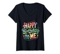 Donna It's My Birthday Happy Birthday Party per bambini e adulti Maglietta con Collo a V