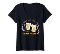 Donna It's Not A Dad Bod It's A Father Figure Funny Beer Lover Maglietta con Collo a V