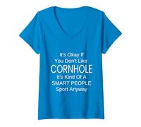 Donna It's Ok If You Dont Like Cornhole Player Funny Bean Bag Maglietta con Collo a V