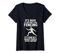 Donna IT'S OKAY IF YOU DON'T LIKE FENCING Maglietta con Collo a V