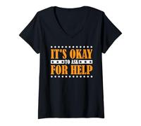 Donna It's Okay To Ask for Help Health Reminder Comfort - Maglietta con Collo a V