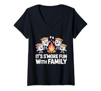 Donna It's Smore Fun with Family Maglietta con Collo a V