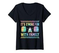 Donna It's Smore Fun with Family Maglietta con Collo a V