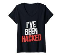 Donna I've Been Hacked Cybersecurity Programmer Tech - Maglietta con Collo a V
