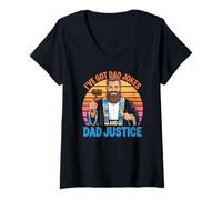 Donna I've Got S And Dad Justice Maglietta con Collo a V