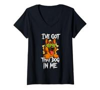 Donna I've Got That Dog in Me Meme Divertente Pastore Tedesco Maglietta con Collo a V