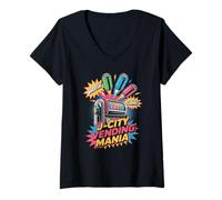 Donna J-City Vending Mania Cultura Pop Estetica Giapponese Maglietta con Collo a V