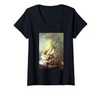 Donna J. M. W. Turner The Shipwreck (Scene in a Storm) Maglietta con Collo a V