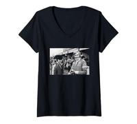 Donna Jackie Stewart & James Hunt Marchi Hatch Motor Racing 1976 Maglietta con Collo a V