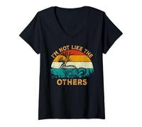 Donna Jackrabbit Vintage Retro I'm not like the others Jackalope Maglietta con Collo a V