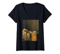Donna Jacques-Louis David The Death of Marat Maglietta con Collo a V