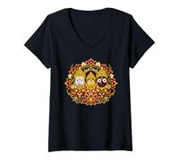 Donna Jagannath Balabhadra Subhadra Dio indù Mitologia Indiana Maglietta con Collo a V