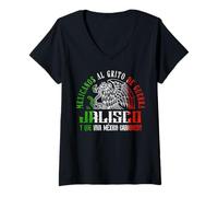 Donna Jalisco México Souvenir Mexican Travel Vacation Maglietta con Collo a V