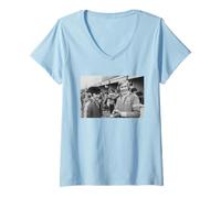 Donna James Hunt Jackie Stewart a Brands Hatch Motor Racing 1976 Maglietta con Collo a V