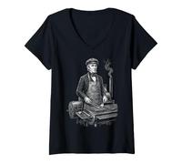 Donna James K Polk - Barbecue per Grigliare Maglietta con Collo a V