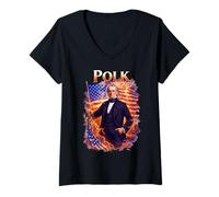 Donna James K. Polk Maglietta con Collo a V