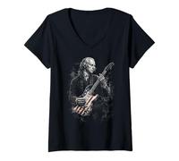 Donna James Madison Chitarra Maglietta con Collo a V